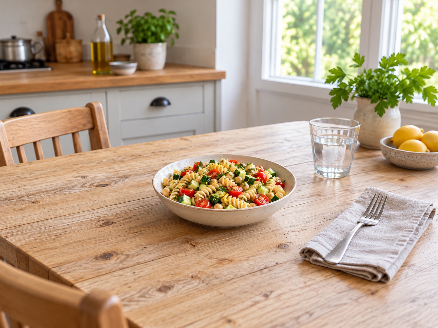 Lemon & Chickpea Protein Pasta Salad